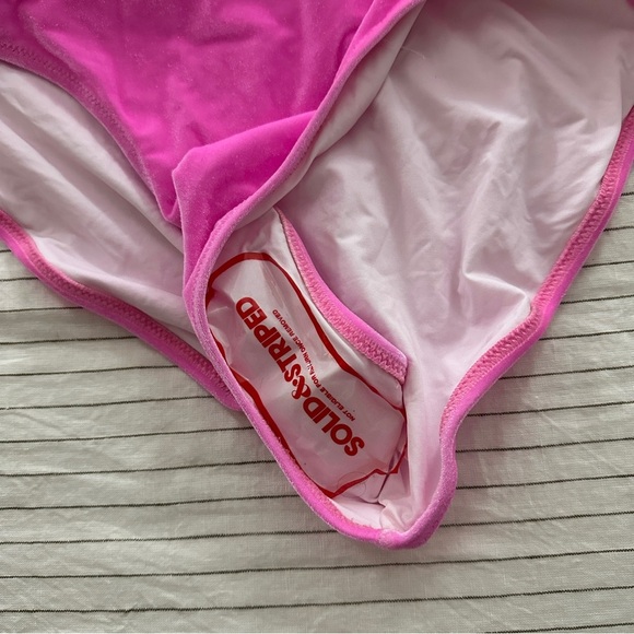 NEW Anthropologie Solid & Striped The Luela OnePiece Barbie Pink Velvet Swimsuit - Picture 8 of 9